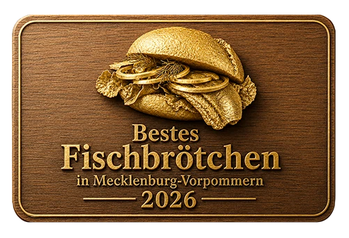 Die Plakette: Bestes Fischbrötchen in Mecklenburg-Vorpommern 2026